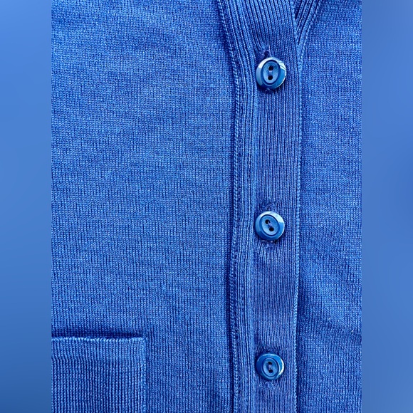 Windsor House 100% Wool Blue Cardigan Sweater, England, 38, M - Picture 3 of 11